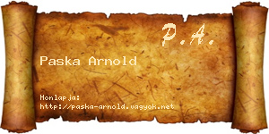 Paska Arnold névjegykártya